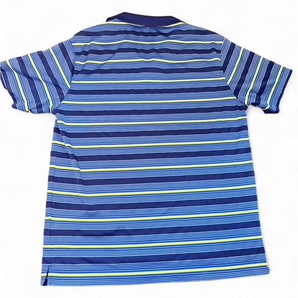 Nike Golf Blue and Yellow Striped Polo collard Shirt size medium - Picture 2 of 9